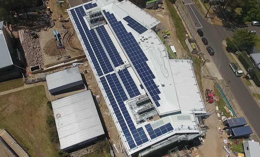 Overhead view of Excelsior Public School installation.